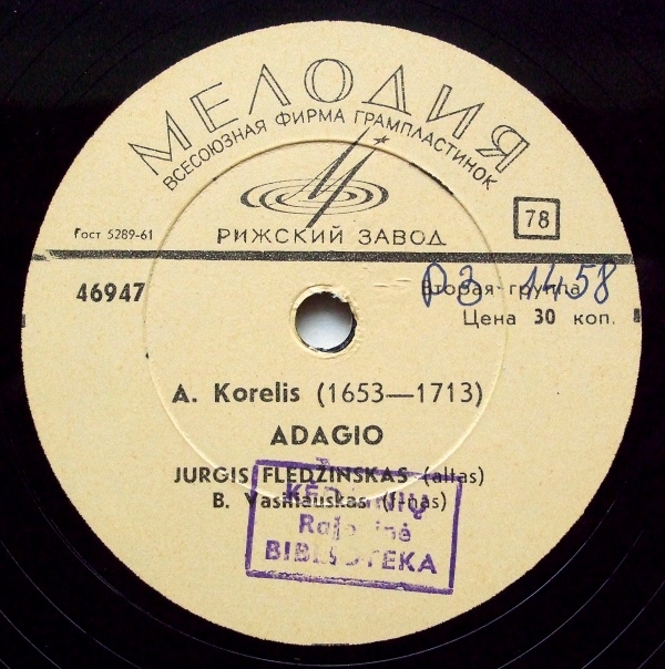 Jurgis Fledžinskas (altas) – A. Korelis. Adagio / G. Hendelis. Menuetas