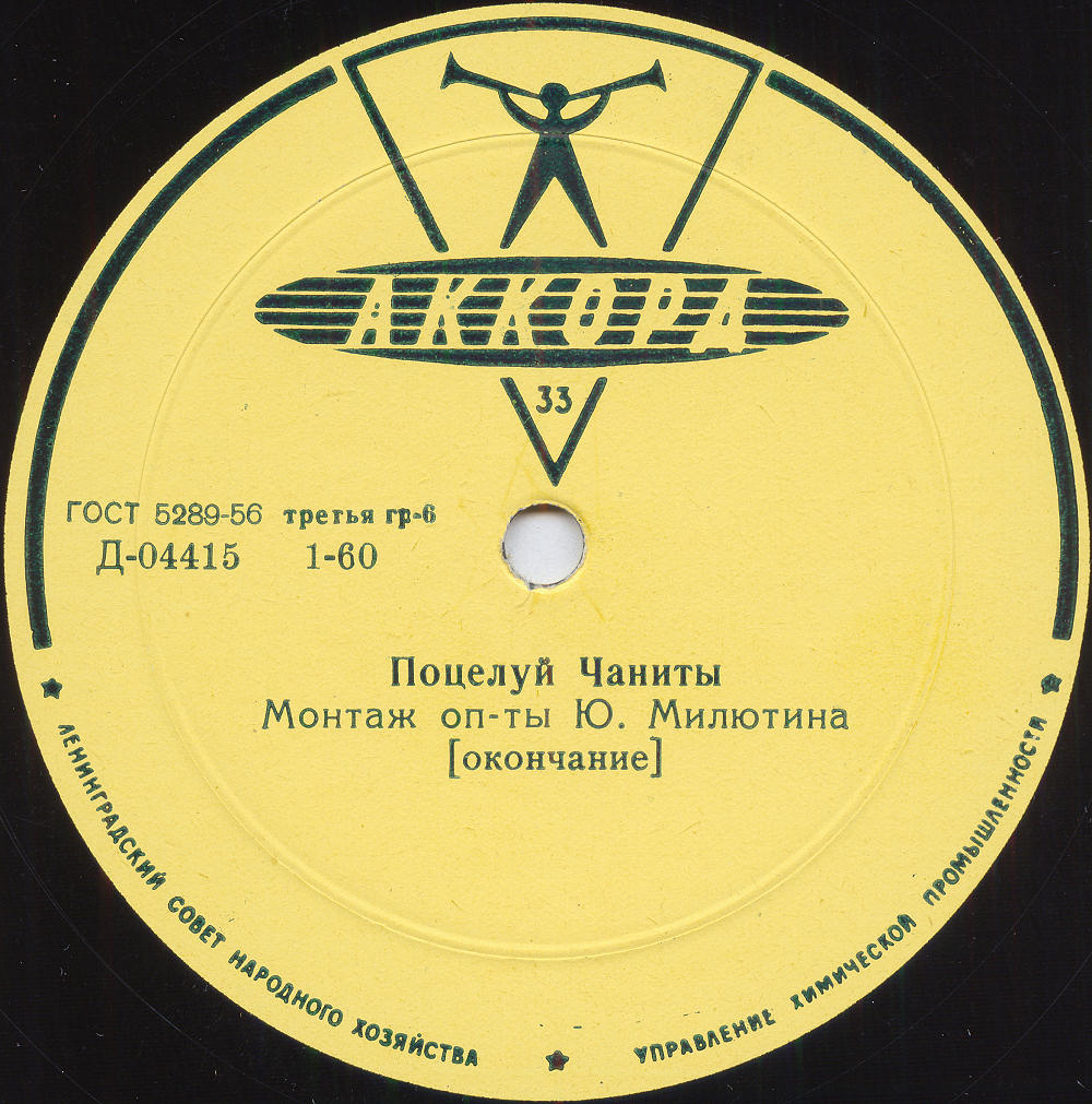 Ю. МИЛЮТИН: «Поцелуй Чаниты», монтаж оперетты