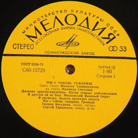 Песни Микаэла ТАРИВЕРДИЕВА