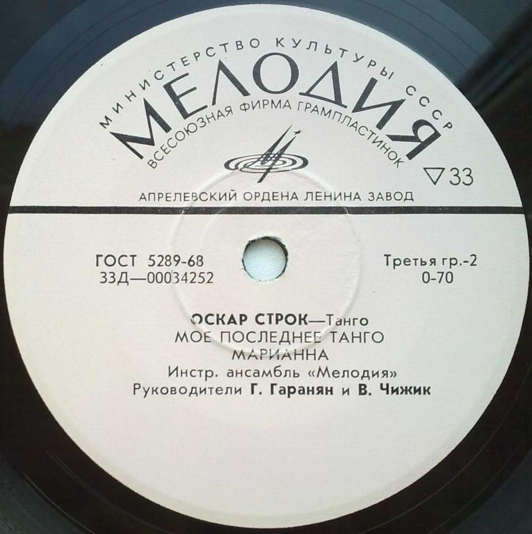 Оскар Строк. Танго