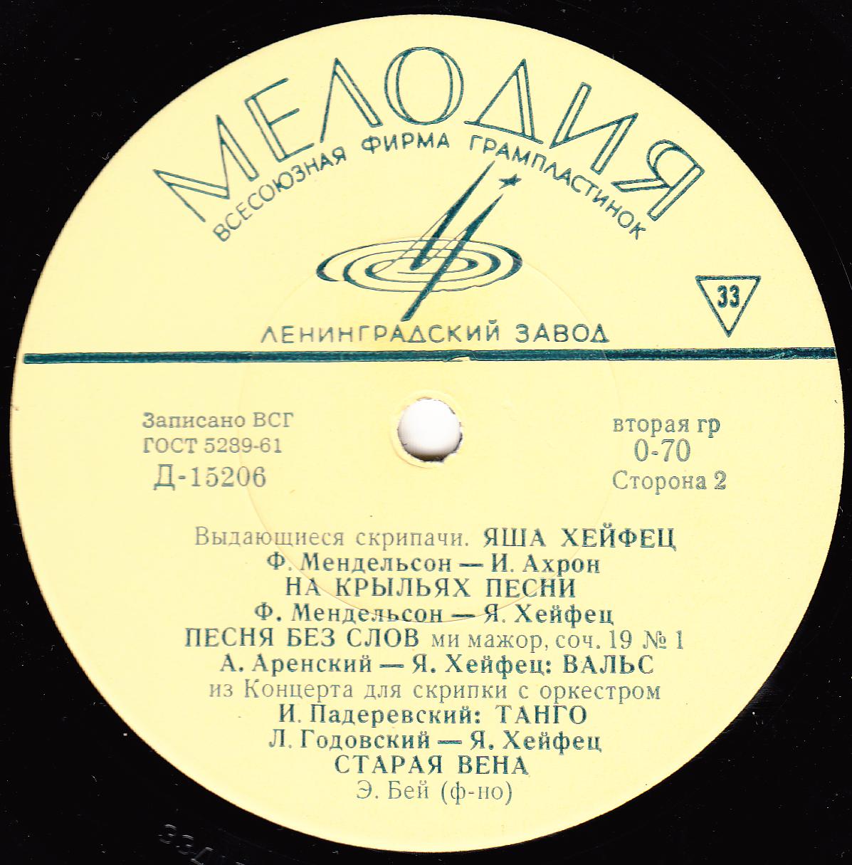 Яша ХЕЙФЕЦ (скрипка)