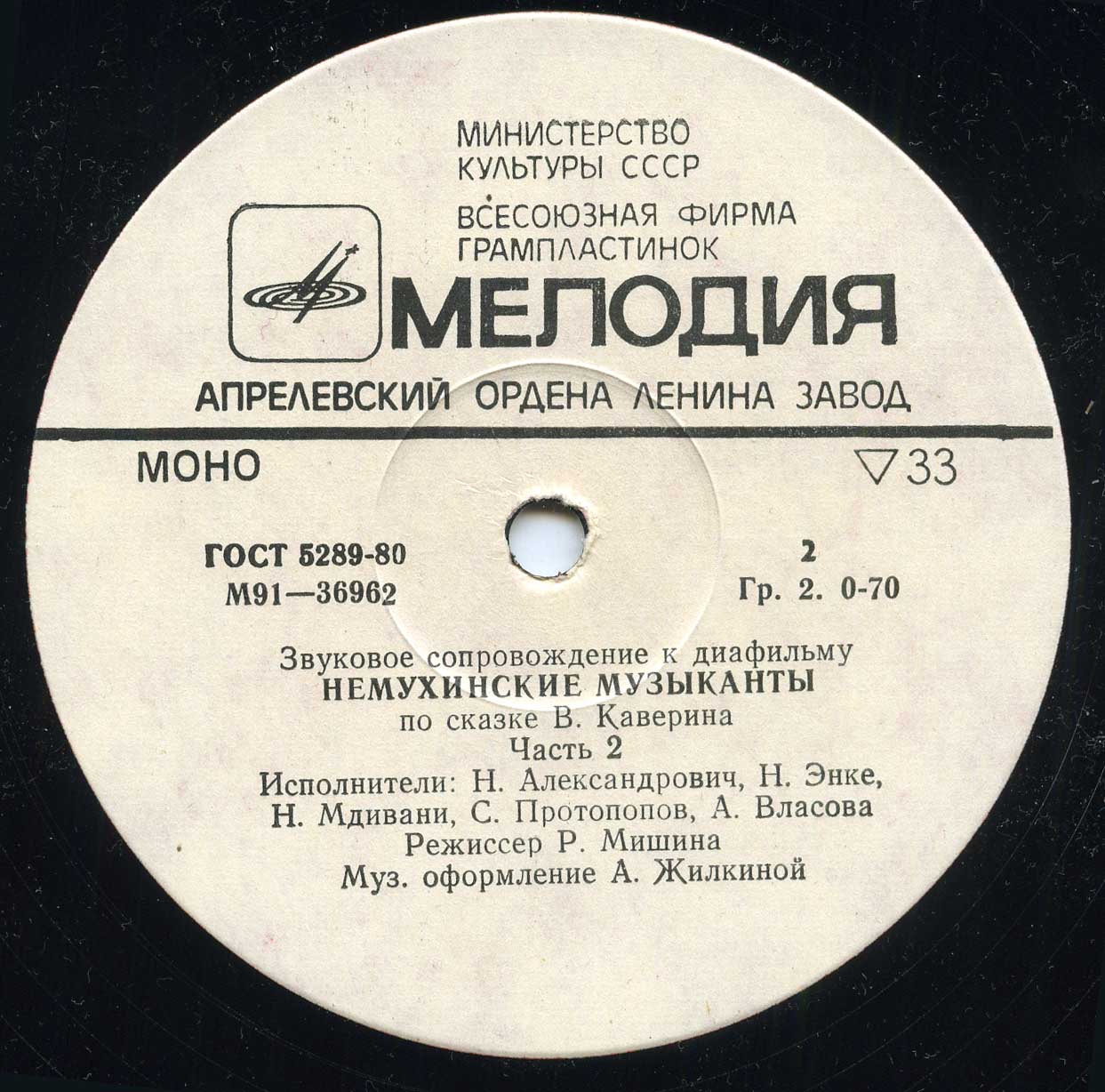Звуковое сопровождение к диафильму "НЕМУХИНСКИЕ МУЗЫКАНТЫ"