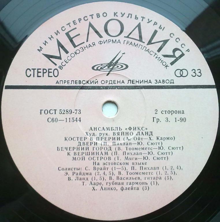 АНСАМБЛЬ «ФИКС» - Цветной мир. / Ansambel "Fix" - Värviline maailm