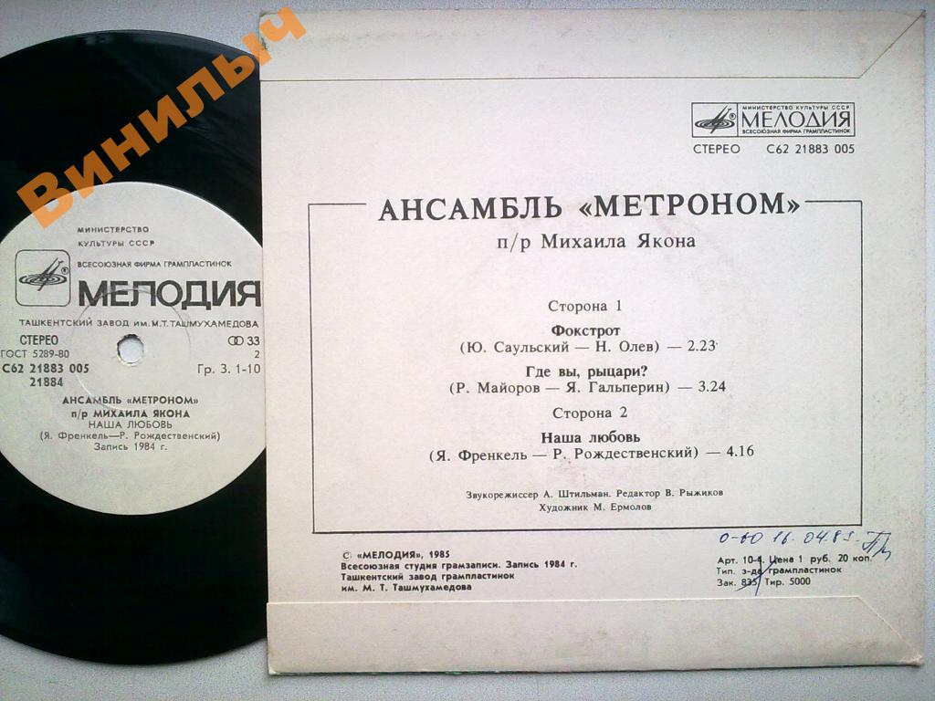 АНСАМБЛЬ «МЕТРОНОМ», рук. Михаил Якон.