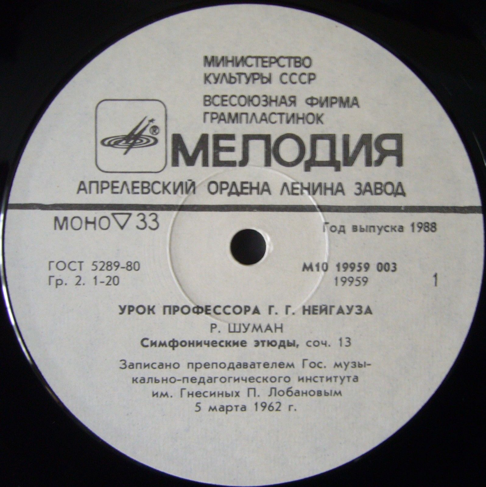 Урок профессора Г. Г. Нейгауза - Р. Шуман. Симфонические этюды