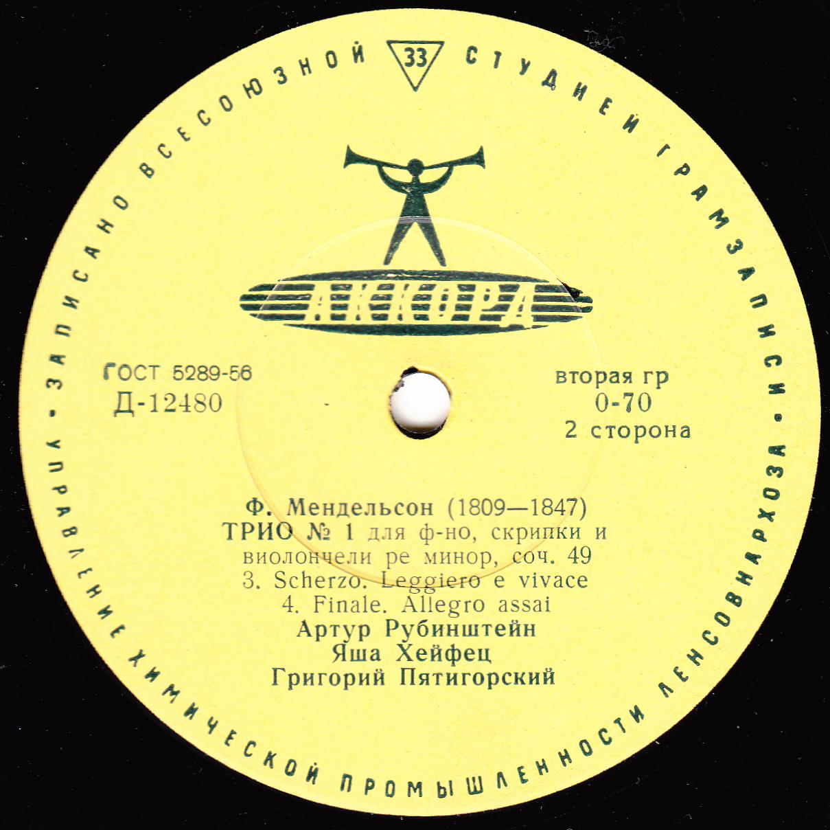 Ф. МЕНДЕЛЬСОН (1809-1847)