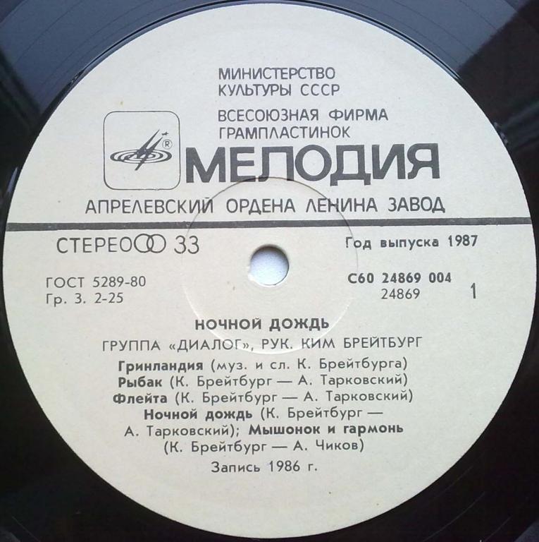 Группа «Диалог». Ночной дождь