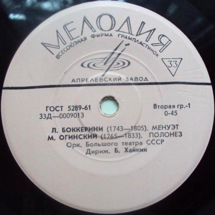 Оркестр Большого театра СССР. Дирижёр Б. Хайкин