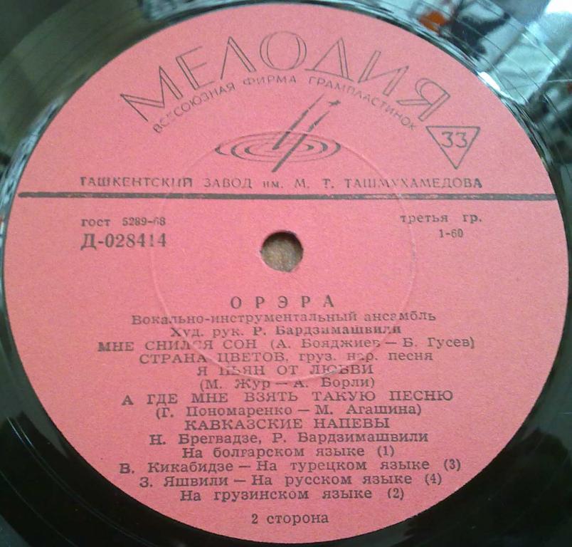 ВИА «ОРЭРА», худ. рук. Р. Бардзимашвили