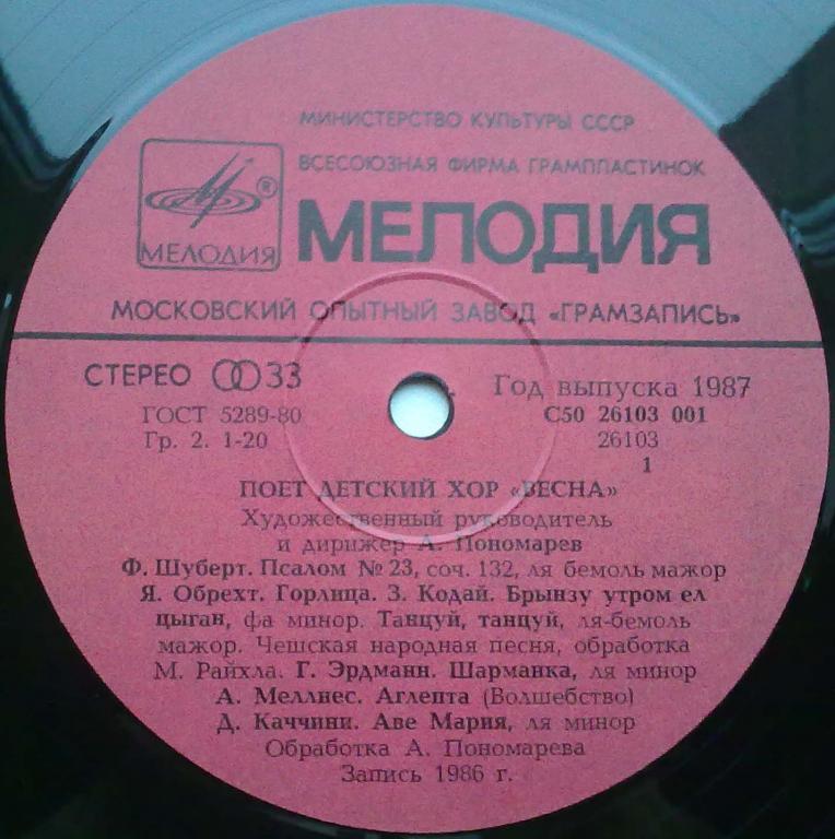 ДЕТСКИЙ ХОР «ВЕСНА», худ. рук. и дирижер Александр Пономарев.