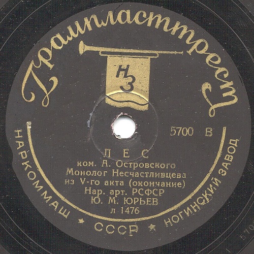 Юрий Юрьев - Монолог Несчастливцева