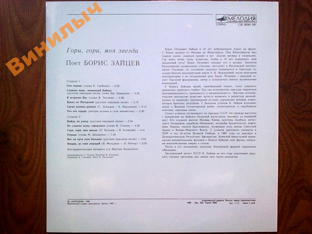 ЗАЙЦЕВ Борис. «Гори, гори, моя звезда».