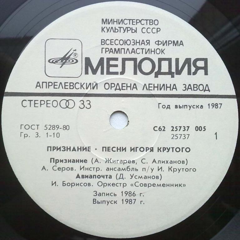 Песни Игоря Крутого. Признание