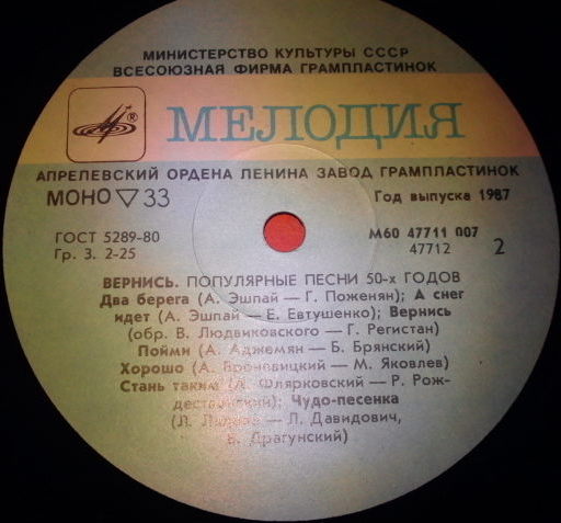 Вернись! Популярные песни 50-х годов