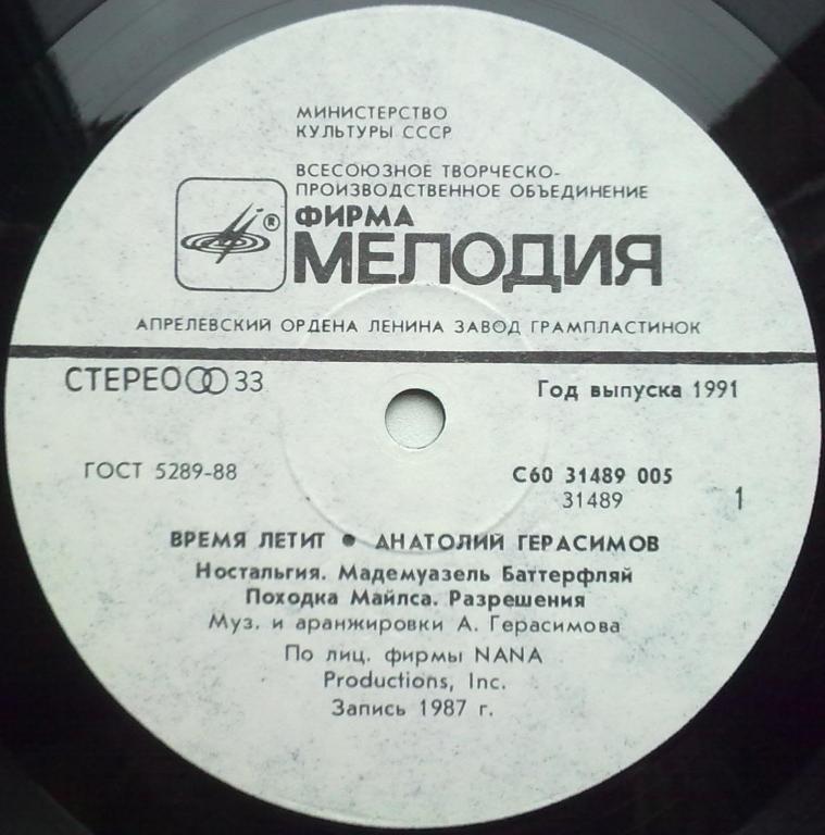 Анатолий ГЕРАСИМОВ. «Время летит»