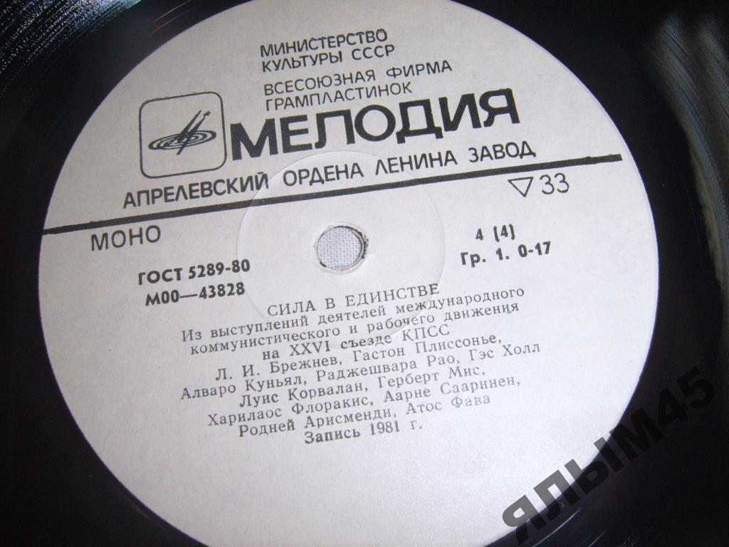 СИЛА В ЕДИНСТВЕ (Из выступлений деятелей международного коммунистического и рабочего движения на XXVI съезде КПСС).