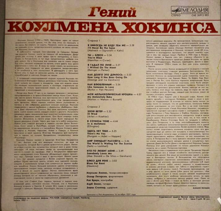 Гений Коулмена Хокинса