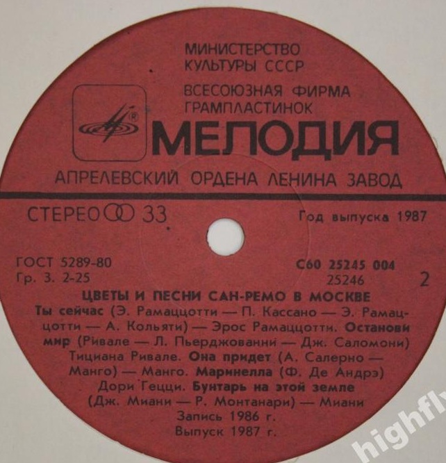 ЦВЕТЫ И ПЕСНИ САН-РЕМО В МОСКВЕ