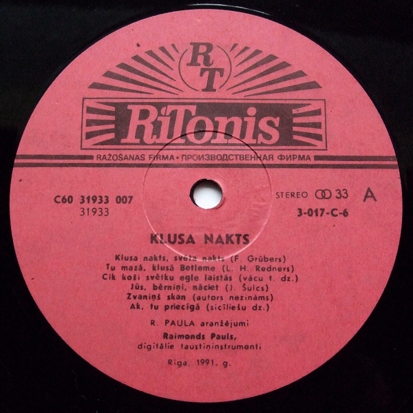 Klusa Nakts. Spēlē Raimonds Pauls/ Играет Раймонд Паулс