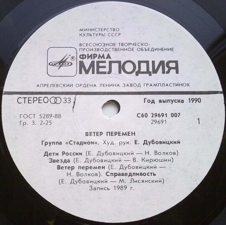 Группа «Стадион». Ветер перемен