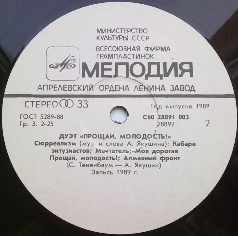 Группа "Биоконструктор", дуэт "Прощай, молодость"