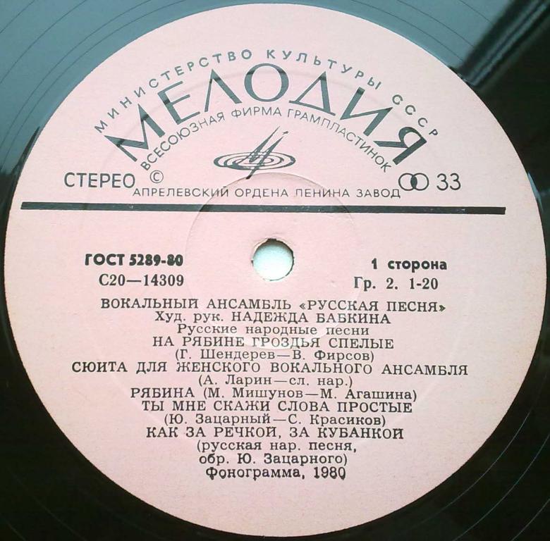 Вокальный ансамбль "РУССКАЯ ПЕСНЯ". Худ. рук. Надежда Бабкина