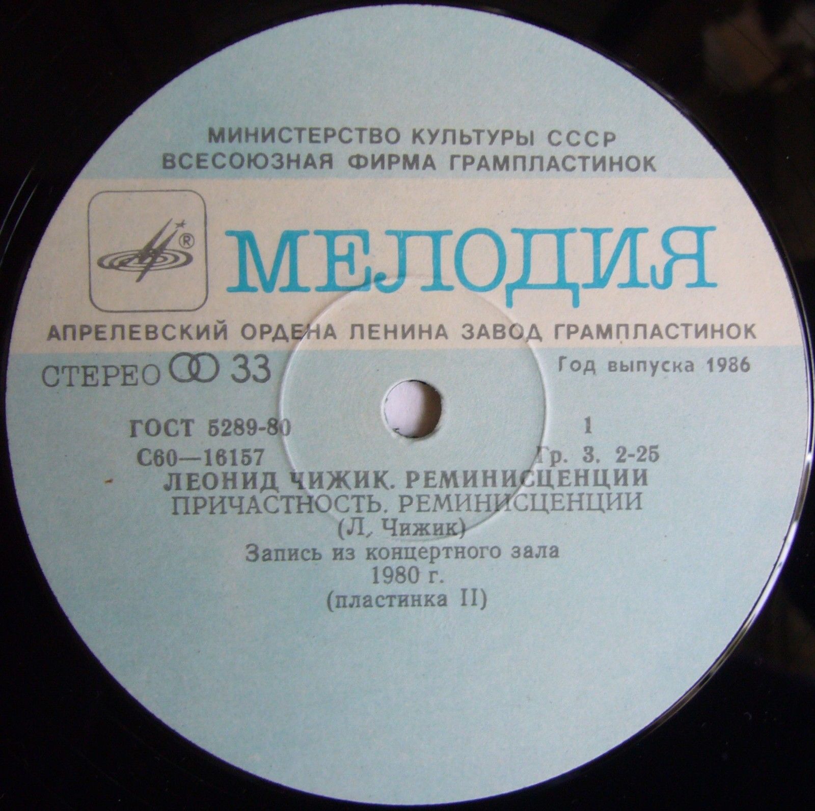 Леонид ЧИЖИК. "Реминисценции"