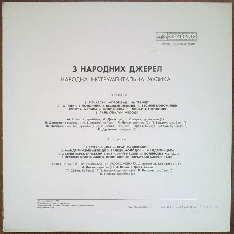 «З НАРОДНИХ ДЖЕРЕЛ» (нар. инструментальная музыка).