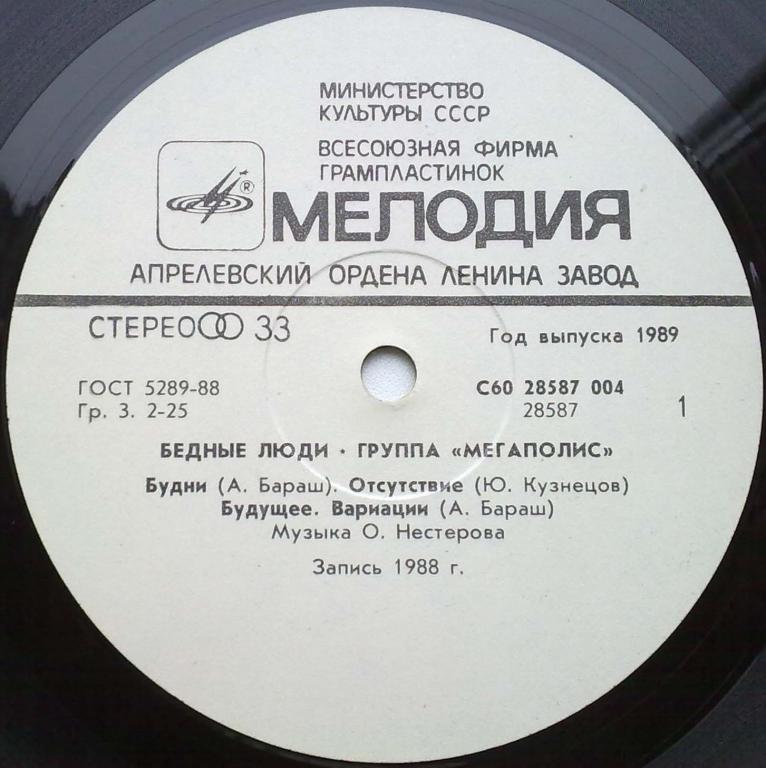 Группа «МЕГАПОЛИС». «Бедные люди»