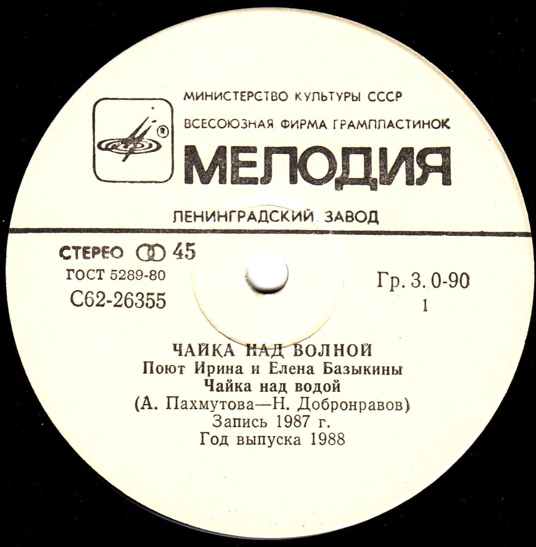 Поют Ирина и Елена Базыкины. «Чайка над волной»