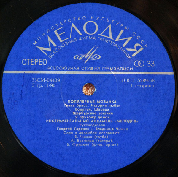Инструментальный ансамбль "Мелодия". Популярная мозаика