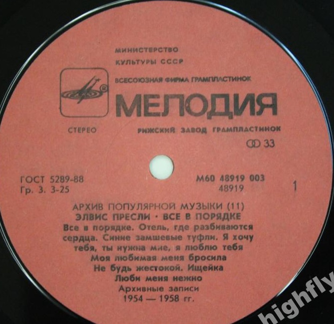 Архив популярной музыки №11. Элвис Пресли. Всё в порядке