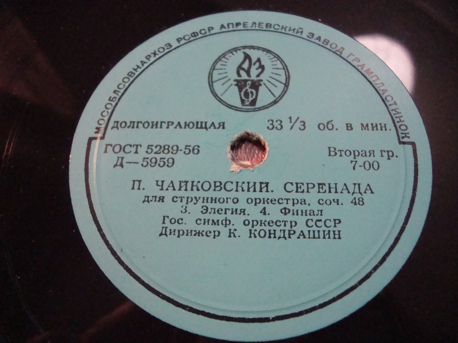 П. ЧАЙКОВСКИЙ Серенада для струнного оркестра (ГСО СССР, К. Кондрашин)