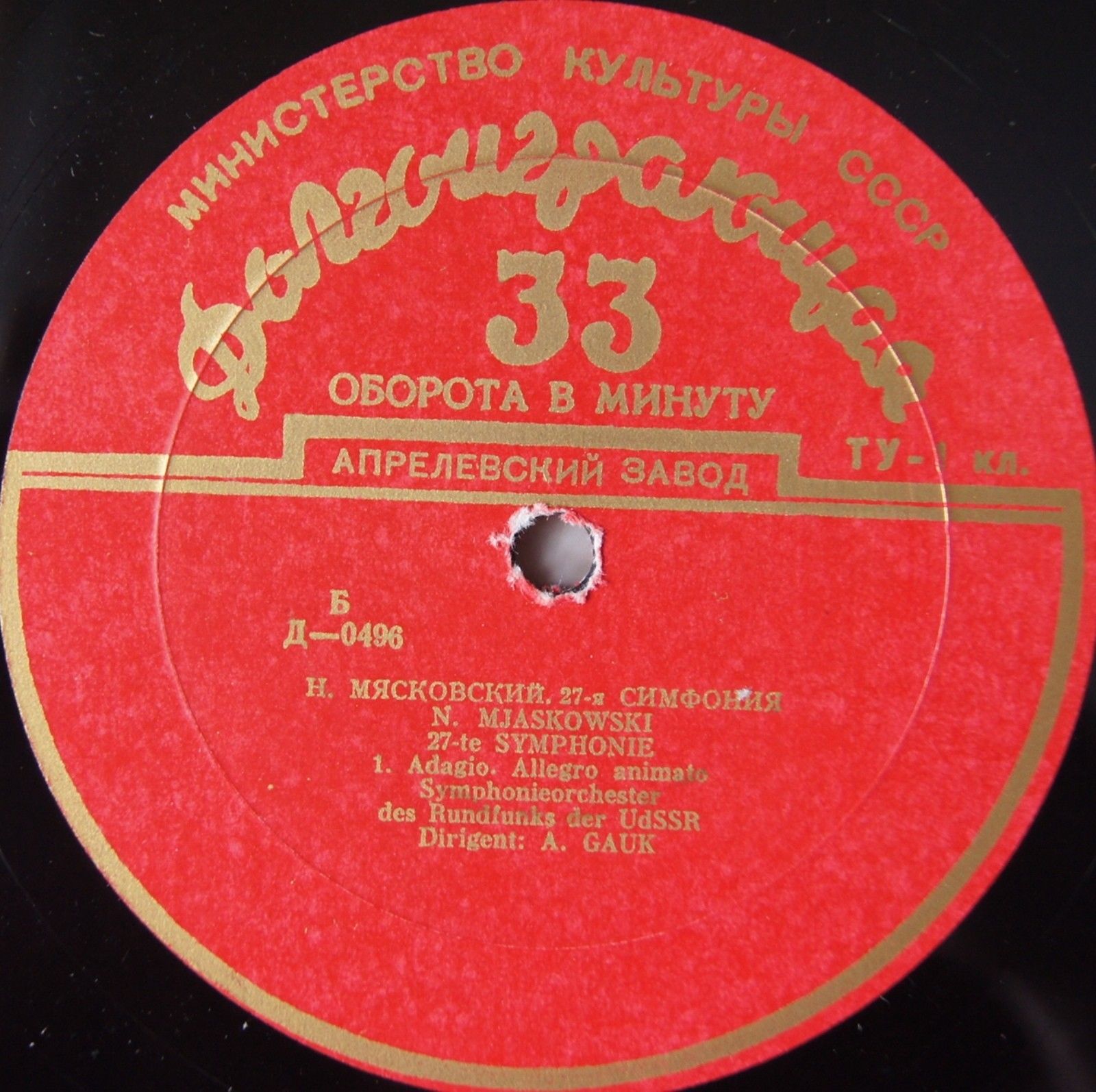 Н. МЯСКОВСКИЙ (1881–1950): Симфония № 27 (А. Гаук)