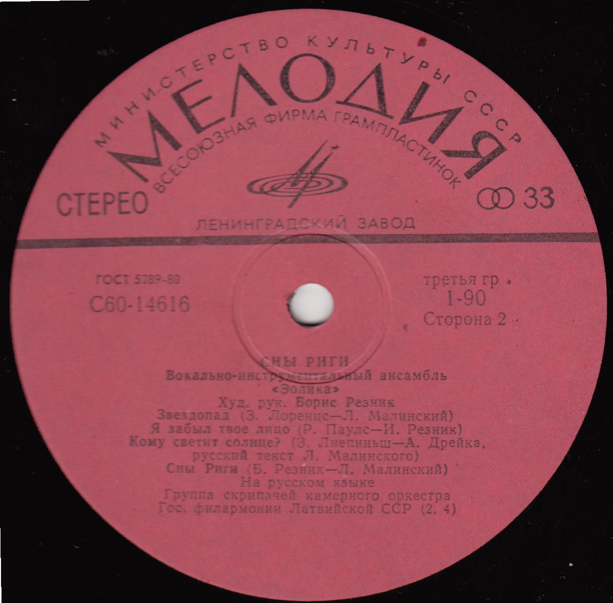 ВИА "Эолика" - Сны Риги