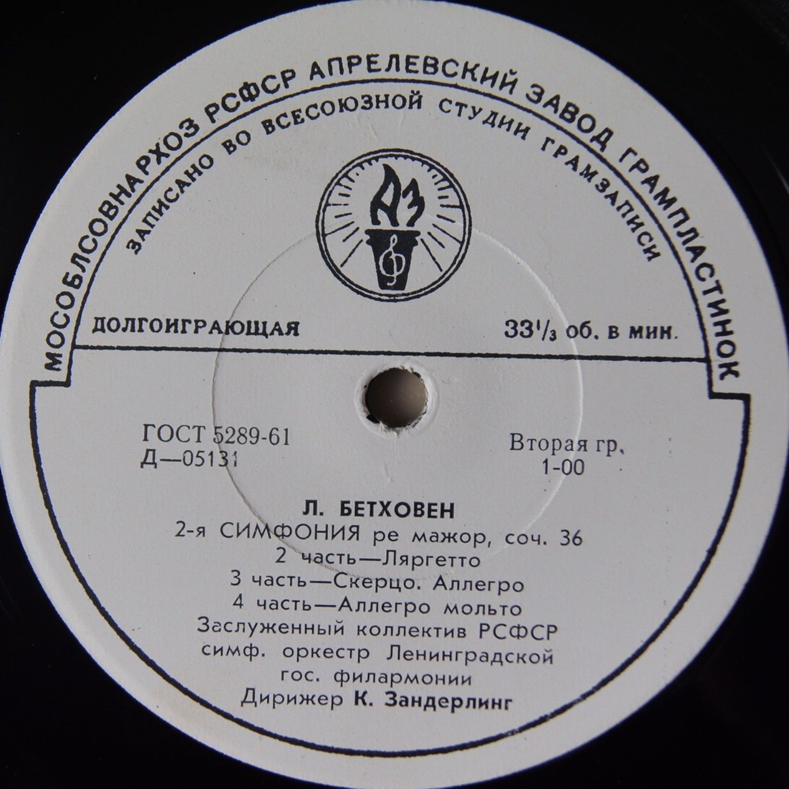 Л. БЕТХОВЕН (1770-1827): Симфония № 2 ре мажор, соч. 36 (К. Зандерлинг)