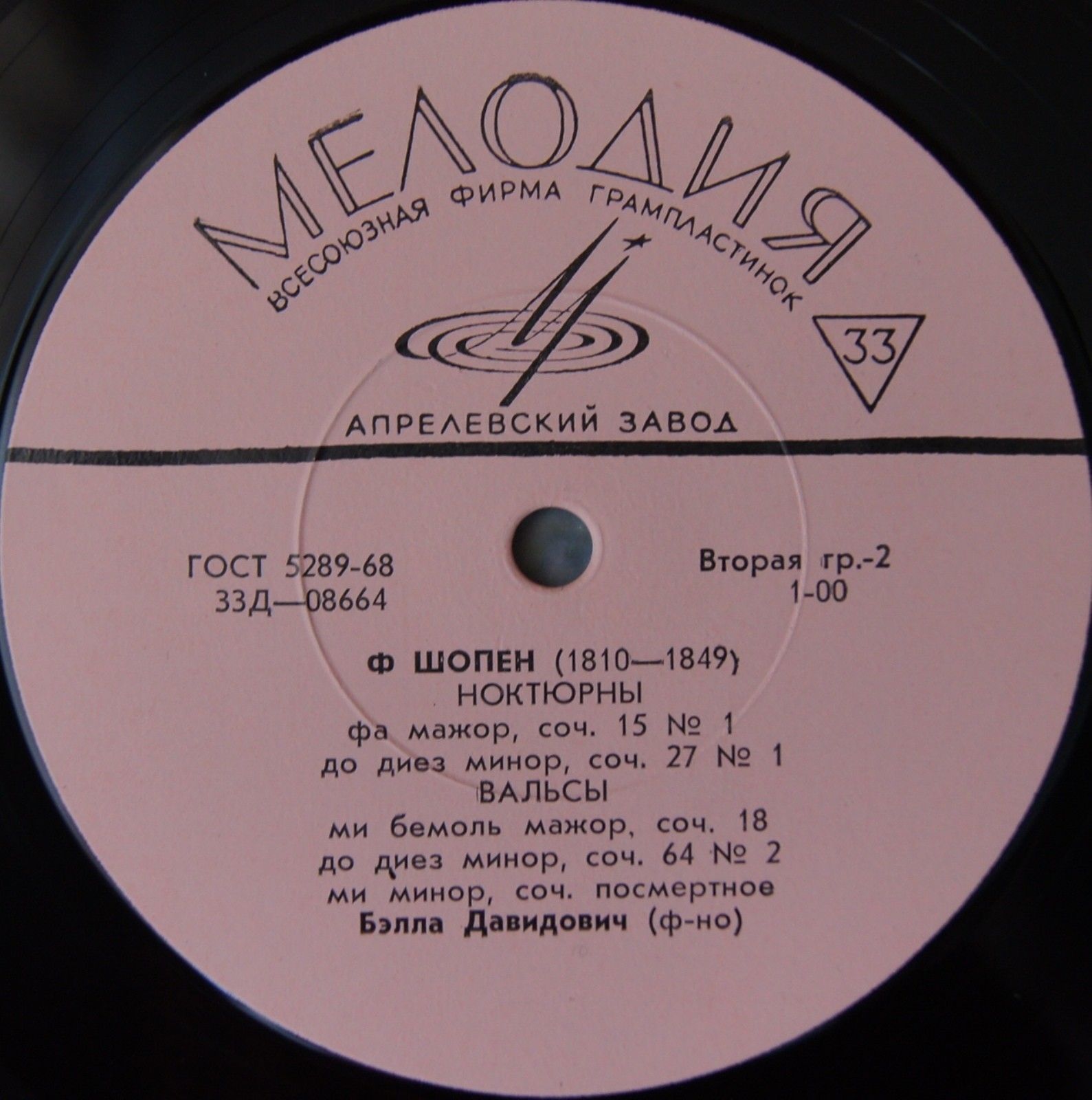 Ф. Шопен. Играет Бэлла Давидович (ф-но)