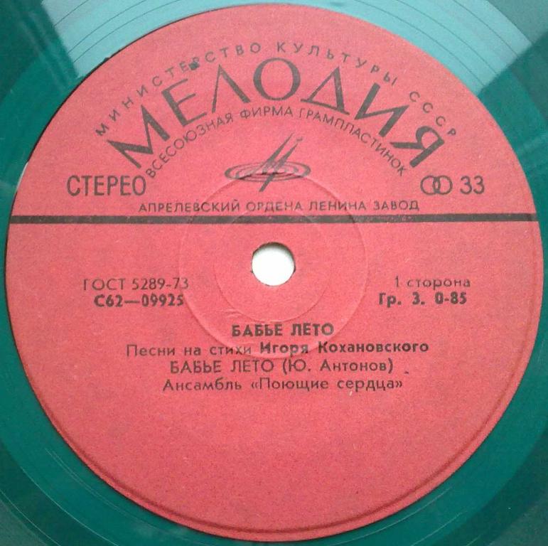 «БАБЬЕ ЛЕТО». Песни на стихи Игоря Кохановского