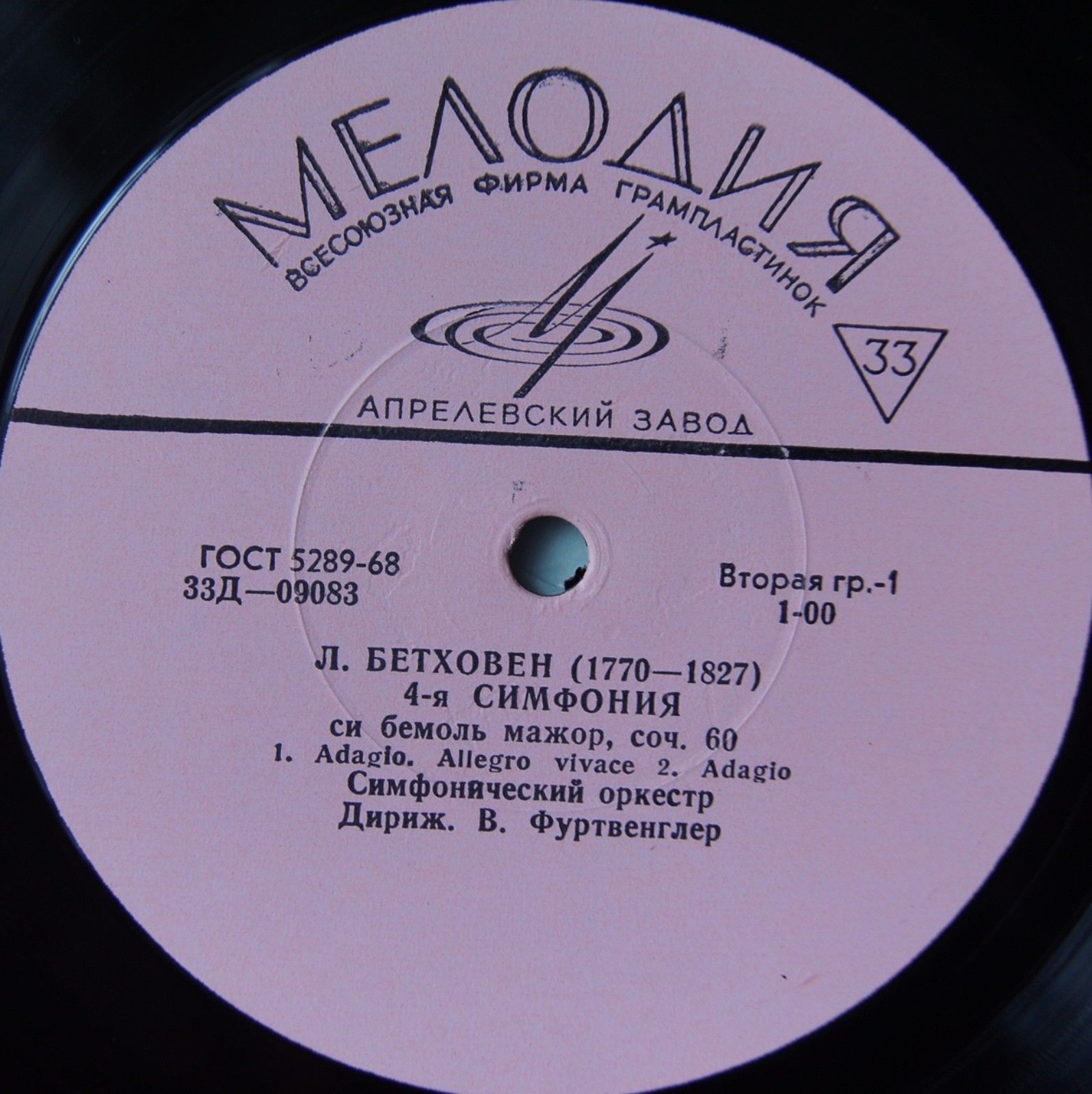 Л. Бетховен: Симфония № 4 си бемоль мажор, соч. 60 (В. Фуртвенглер)