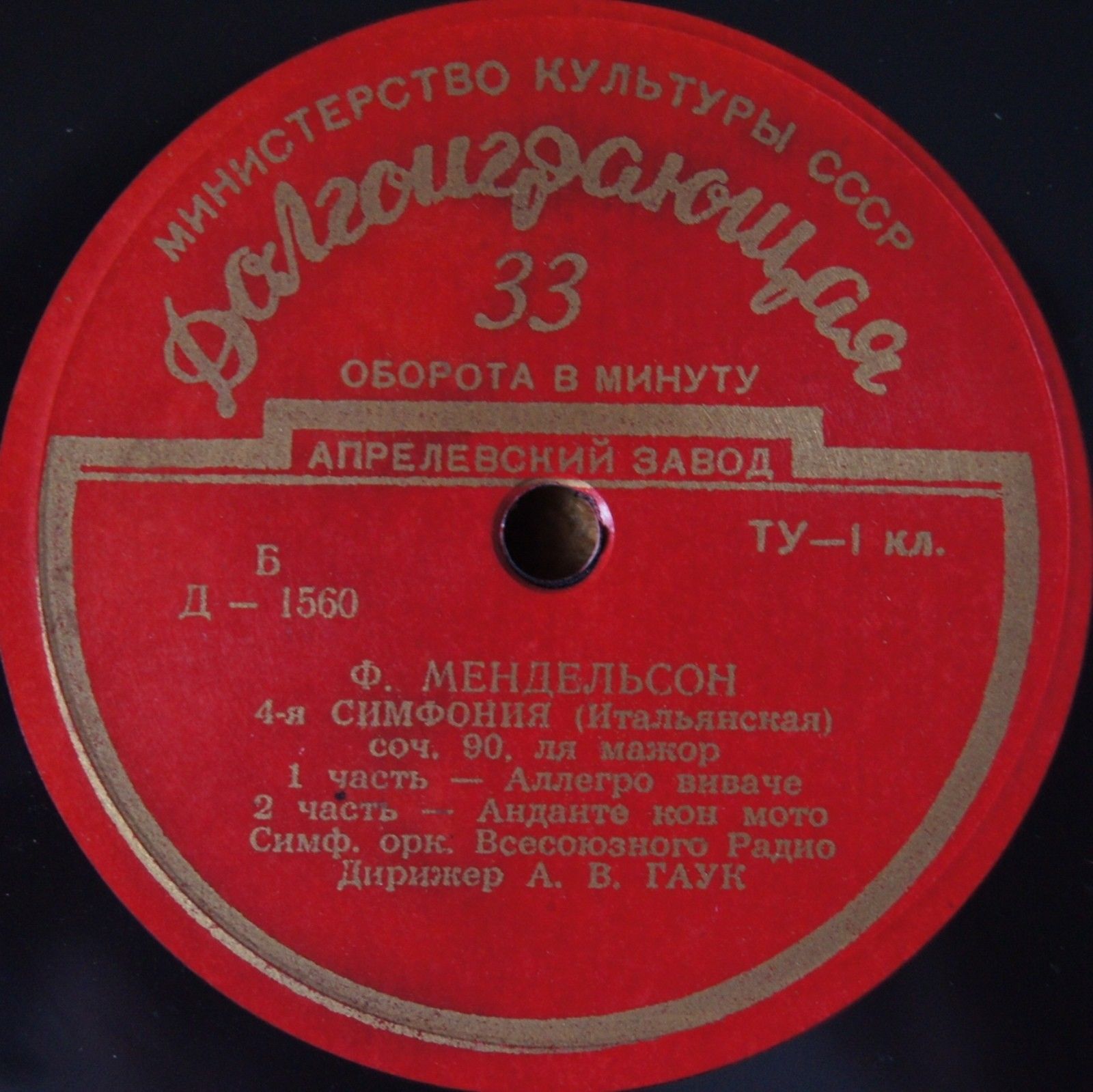 Ф. МЕНДЕЛЬСОН (1809–1847) Симфония №4 «Итальянская» ля мажор, соч. 90 (А. Гаук)