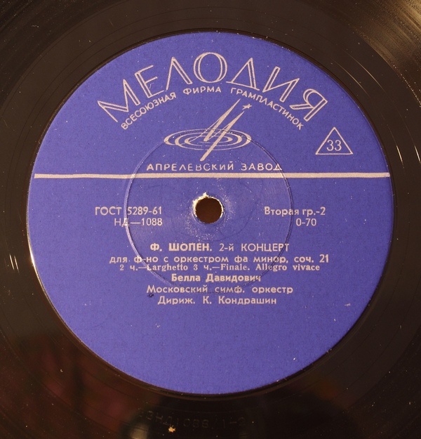 Ф. Шопен: Концерт № 2 для ф-но с оркестром (Белла Давидович)