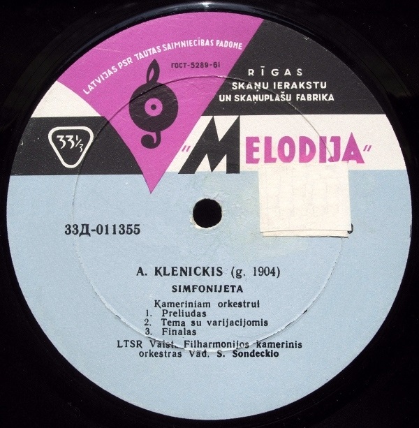КЛЕНИЦКИС Абелис (1904)