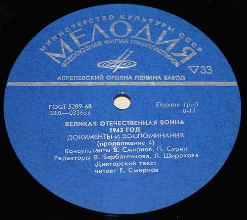 Великая Отечественная война. 1943 год. Документы и воспоминания