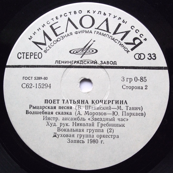 Поёт Татьяна Кочергина