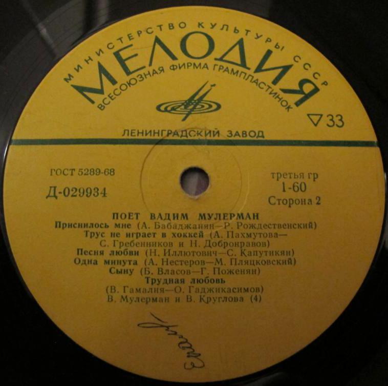 Поёт Вадим Мулерман