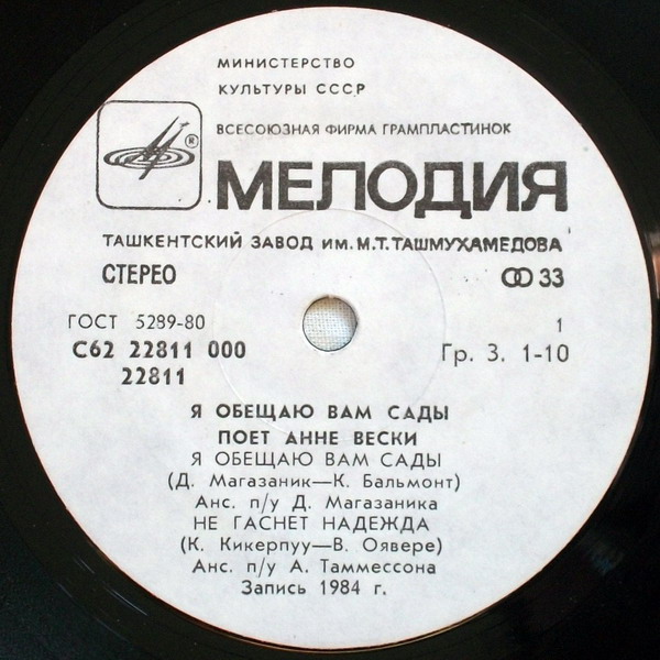 Анне ВЕСКИ. «Я обещаю вам сады»