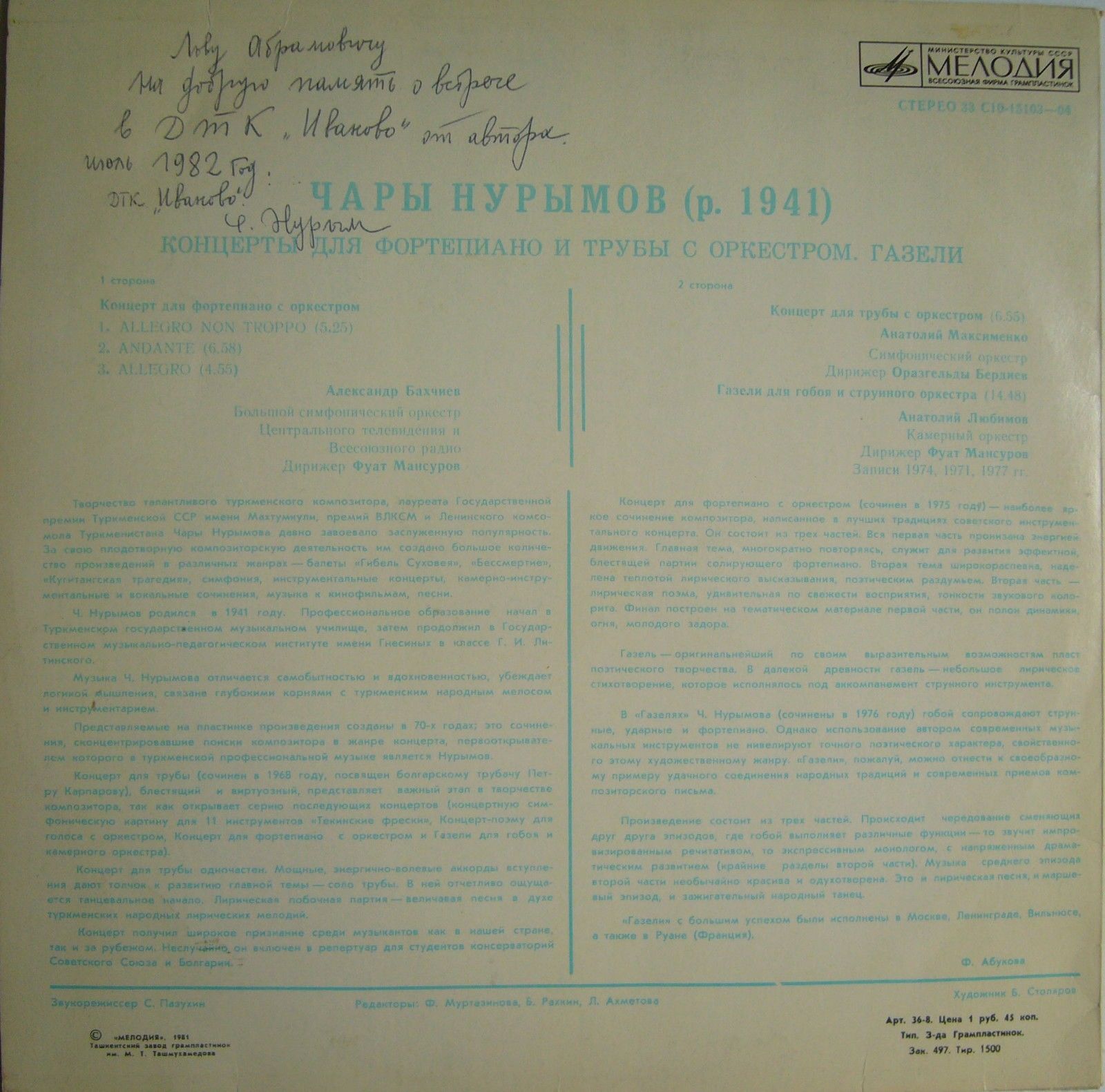 Чары НУРЫМОВ (1941)