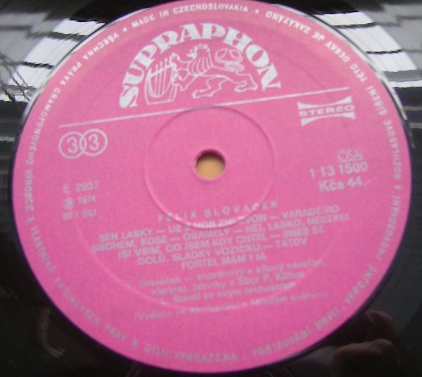 Felix Slováček, Ladislav Štaidl A Jeho Orchestr [по заказу чешской фирмы SUPRAPHON, 1 13 1500]