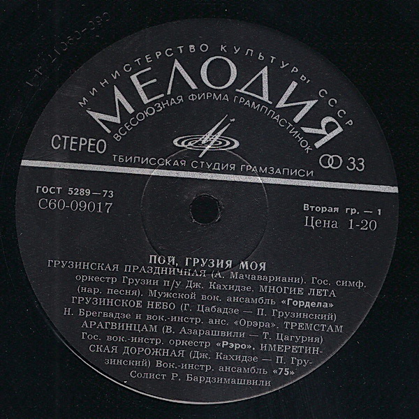 ПОЙ, ГРУЗИЯ МОЯ (на грузинском языке)