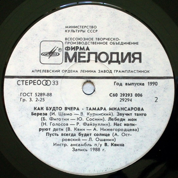 Тамара МИАНСАРОВА. «Как будто вчера»